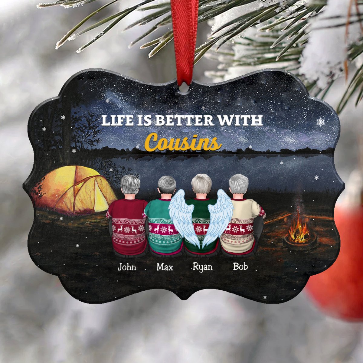 Life Is Better With Cousins - Personalized Christmas Ornament (AA1)