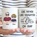 Wie der Vater, so die Tochter – Fäuste-Check-Handschlag – Personalisierte Tasse
