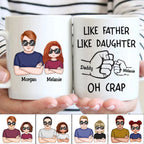 Wie der Vater, so die Tochter – Fäuste-Check-Handschlag – Personalisierte Tasse