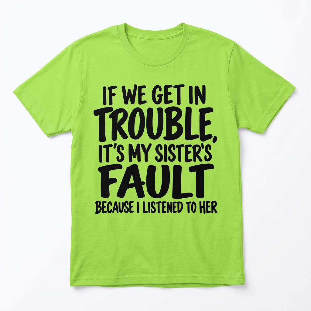 If We Get in Trouble It's My Sister's Fault Funny T-Shirt