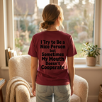I Try to Be a Nice Person Funny Graphic T-Shirt