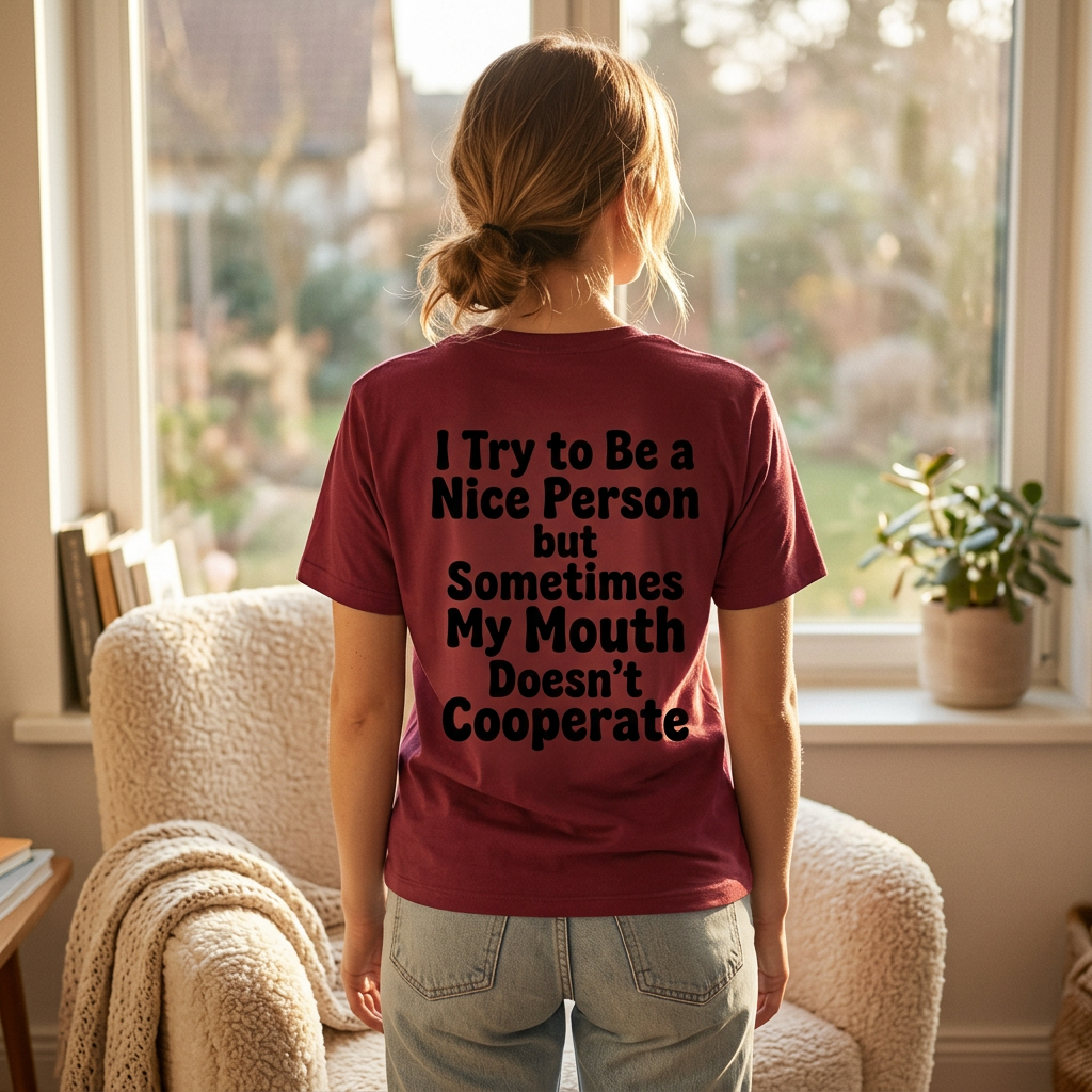 I Try to Be a Nice Person Funny Graphic T-Shirt