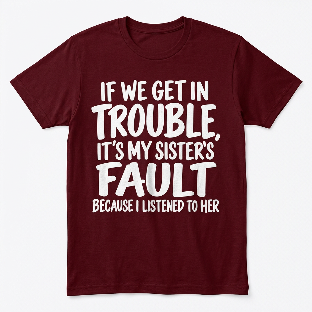 If We Get in Trouble It's My Sister's Fault Funny T-Shirt