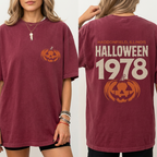 Vintage Halloween 1978 T-Shirt – Haddonfield Illinois Pumpkin Oversized Tee