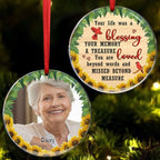 Memorial Gift  - A Treasure Memory - Personalized Ceramic Circle Ornament