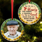 Memorial Gift  - A Treasure Memory - Personalized Ceramic Circle Ornament
