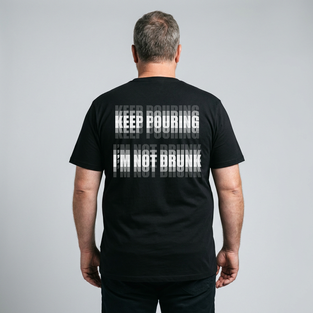 Keep Pouring I’m Not Drunk Shirt – Funny Drinking Back Print Tee