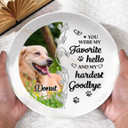 Assiette en céramique personnalisée - Souvenir photo personnalisé « Tu étais mon plus beau bonjour et mon plus dur adieu »