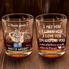Je t'ai rencontré, je t'ai apprécié, je t'aime, je te garde - Verre à whisky personnalisé