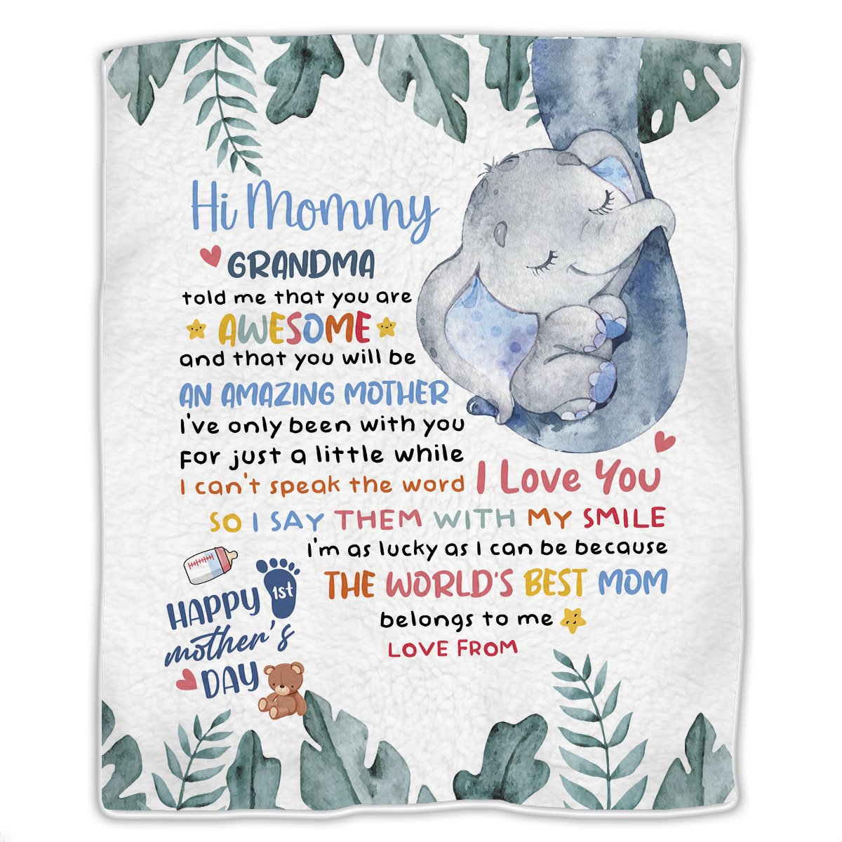 Mother - Hi Mommy, Grandma Told Me That You Are Awesome  - Personalized Blanket