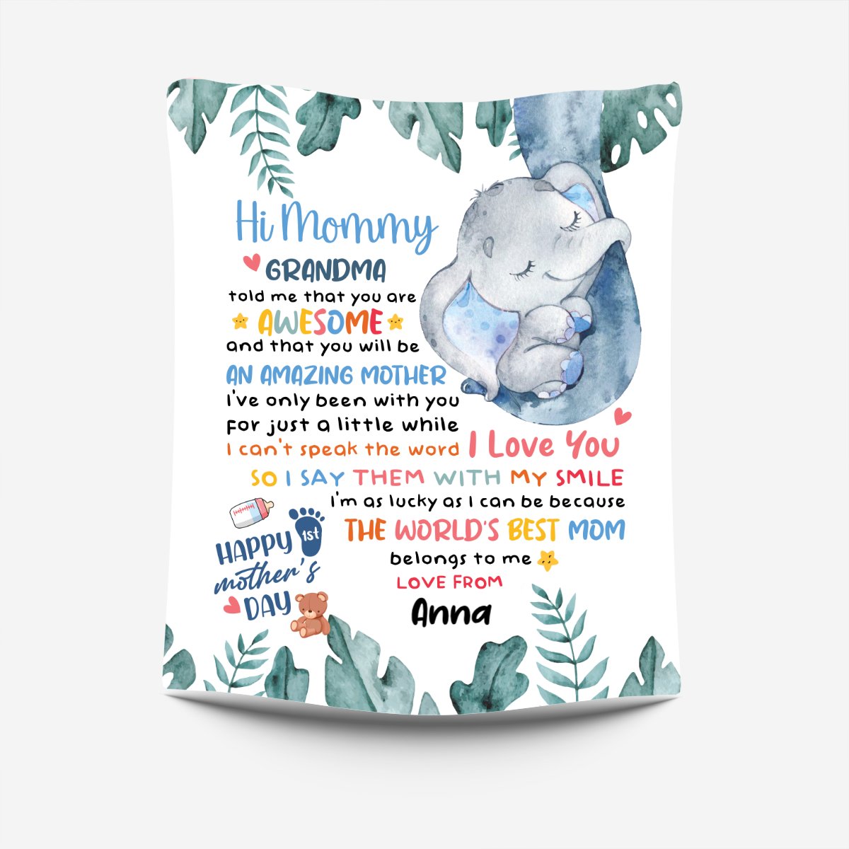 Mother - Hi Mommy, Grandma Told Me That You Are Awesome  - Personalized Blanket