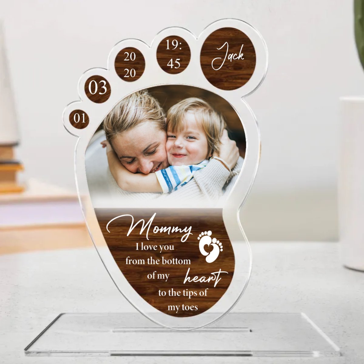 Mother - I Love You From The Bottom Of My Heart - Personalized Acrylic Plaque