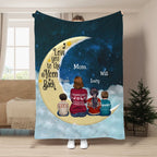 Mutter - Ich liebe dich bis zum Mond und wieder zurück - Personalisierte Decke (M1)