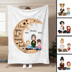 Mutter – Ich liebe dich bis zum Mond und zurück – Personalisierte Decke (M9)