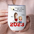 Mother - I Love You To The Moon And Back - Personalized Wine Tumbler (NV)