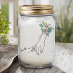 Mutter - Mama Oma Blumige Hände halten - Personalisiertes Einmachglas-Licht (HJ)