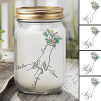 Mutter - Mama Oma Blumige Hände halten - Personalisiertes Einmachglas-Licht (HJ)
