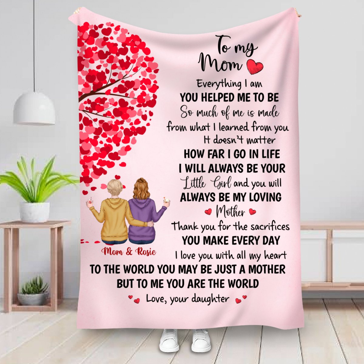 Mother - To My Mom Everything I Am You Helped Me To Be... - Personalized Blanket