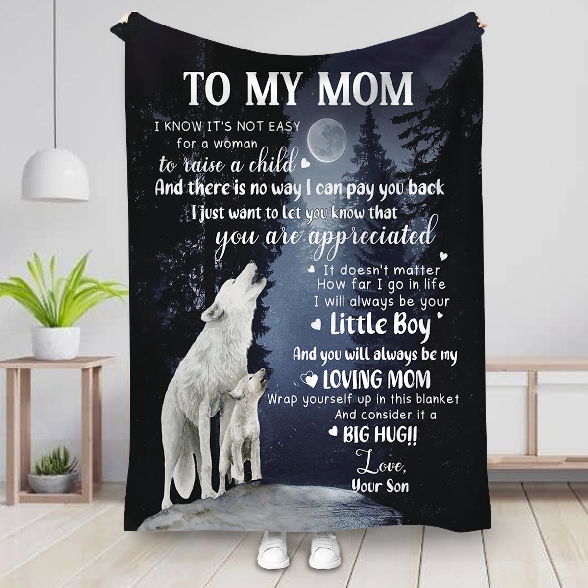 Mother - To My Mom I Know It's Not Easy For A Woman To Raise A Child - Personalized Blanket