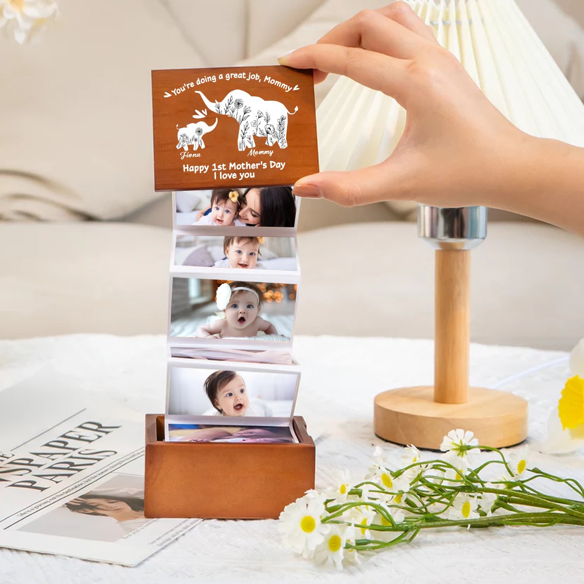 Mother - You're Doing A Great Job First Mother's Day - Personalized Wooden Photo Box (HJ)