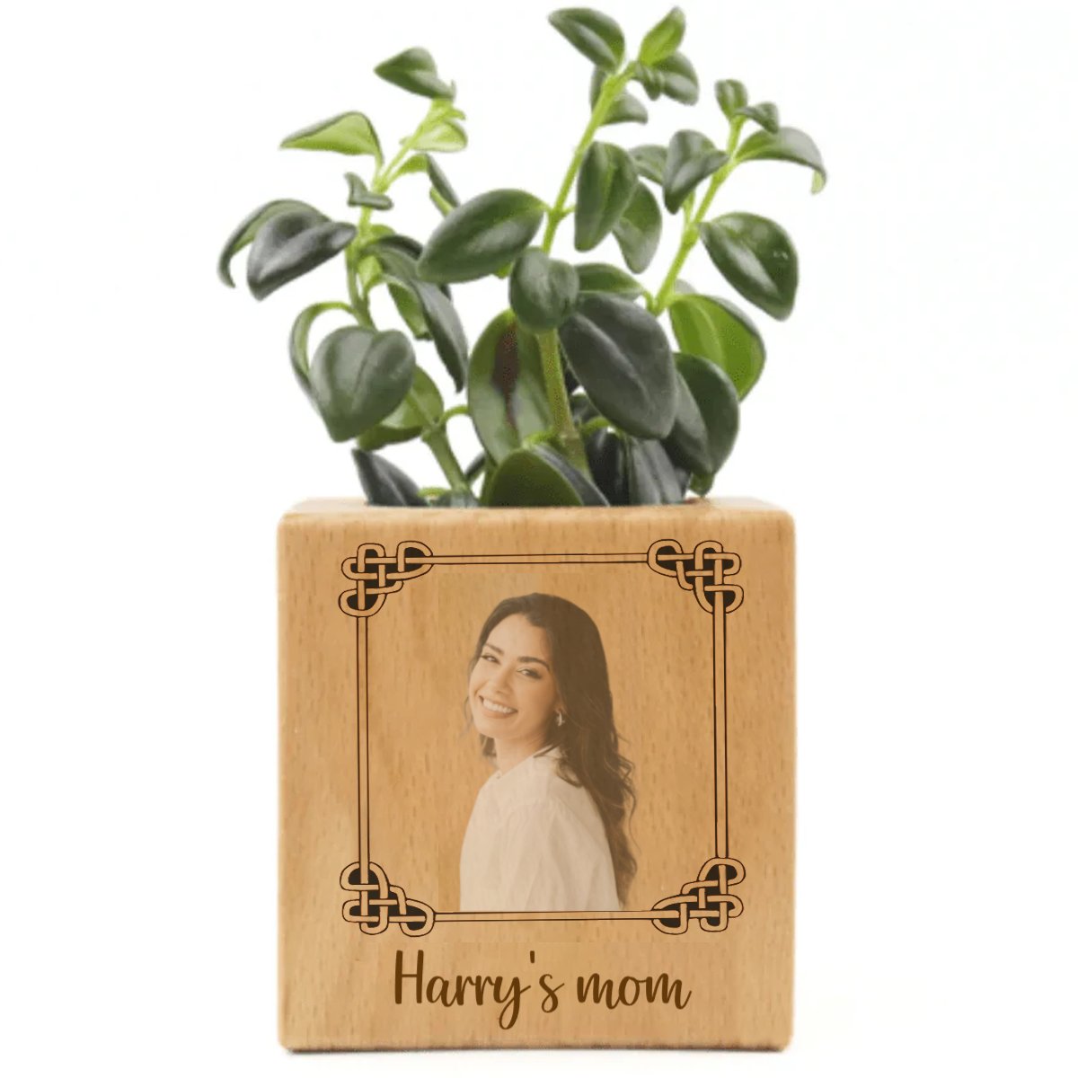 Mother's Day - Custom Photo&Text Engraved Plant Pots - Personalized Wood Flower Box