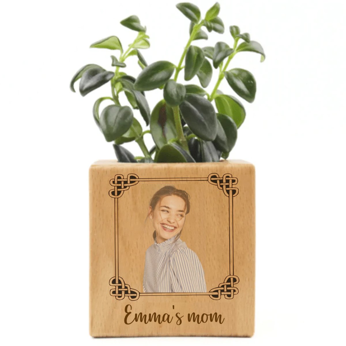Mother's Day - Custom Photo&Text Engraved Plant Pots - Personalized Wood Flower Box