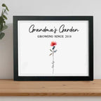 Mother's Day - Happy Mother's Day Grandma's Garden Family Picture Frame - Personalized Gift