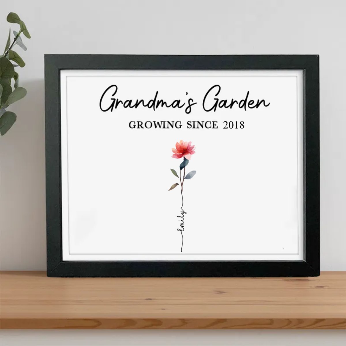 Mother's Day - Happy Mother's Day Grandma's Garden Family Picture Frame - Personalized Gift