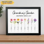 Mother's Day - Happy Mother's Day Grandma's Garden Family Picture Frame - Personalized Gift