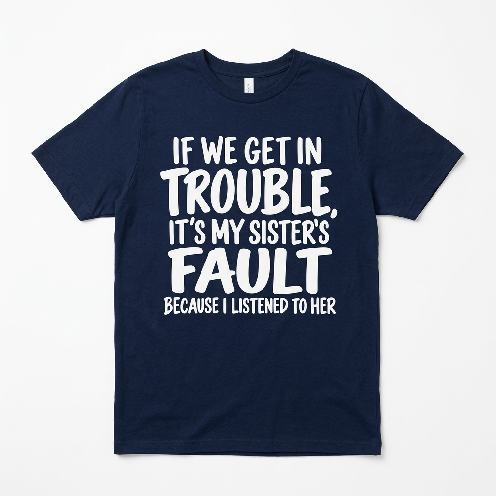 If We Get in Trouble It's My Sister's Fault Funny T-Shirt