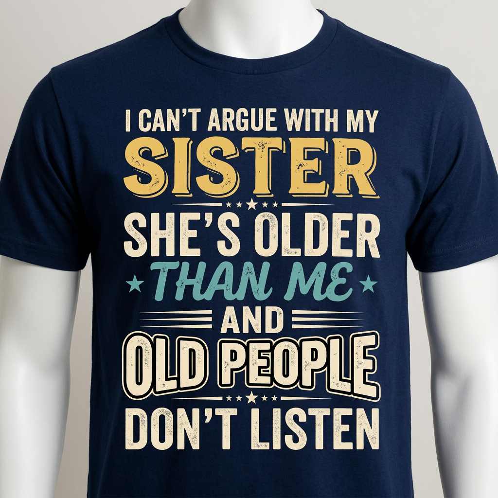 Funny Sister T-Shirt – I Can't Argue With My Sister