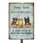 Personalized Custom Bar & Grill Dog/Cat Metal Sign
