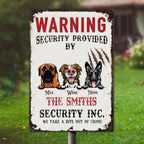 Personalized Custom Warning Board Dogs Metal Sign