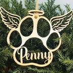 PERSONALISIERTER WEIHNACHTSBAUMSCHMUCK HUNDE-/KATZENPFOTE