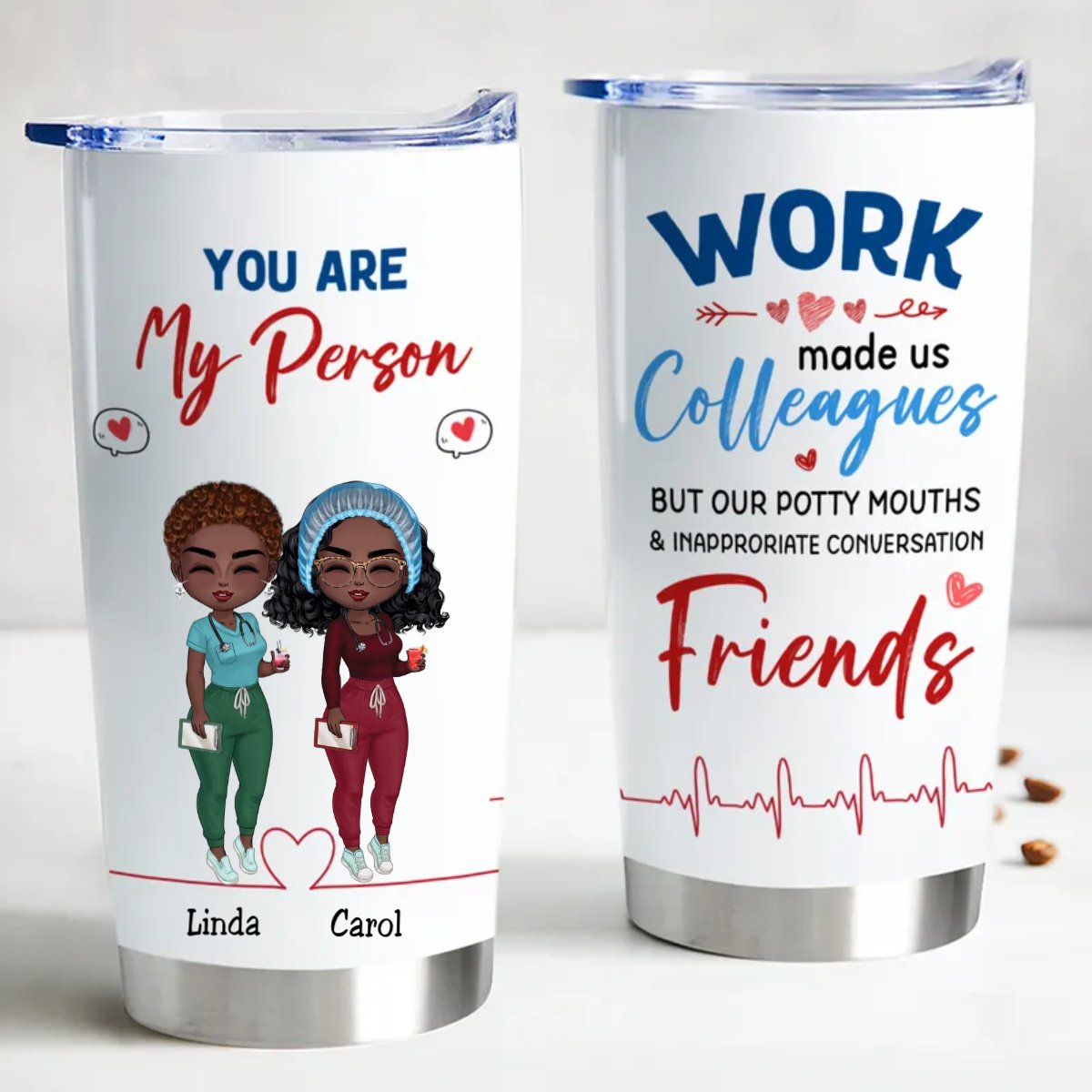 Personalisierter „You Are My Person“-Becher für Pflegekräfte – 590 ml Edelstahl