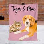 Pet Lovers -  Custom Photo Dogs And Cats - Personalized Blanket V2