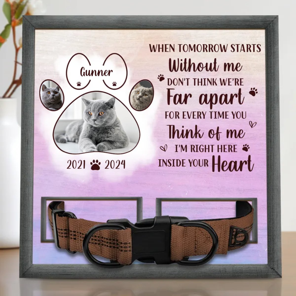 Pet Lovers - Custom Photo I'm Right Here Inside Your Heart - Personalized Pet Loss Sign
