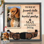 Custom Photo My Hardest Goodbye - Memorial, Sympathy Gift For Dog Owners, Cat Lovers - Personalized Pet Loss Sign, Collar Frame