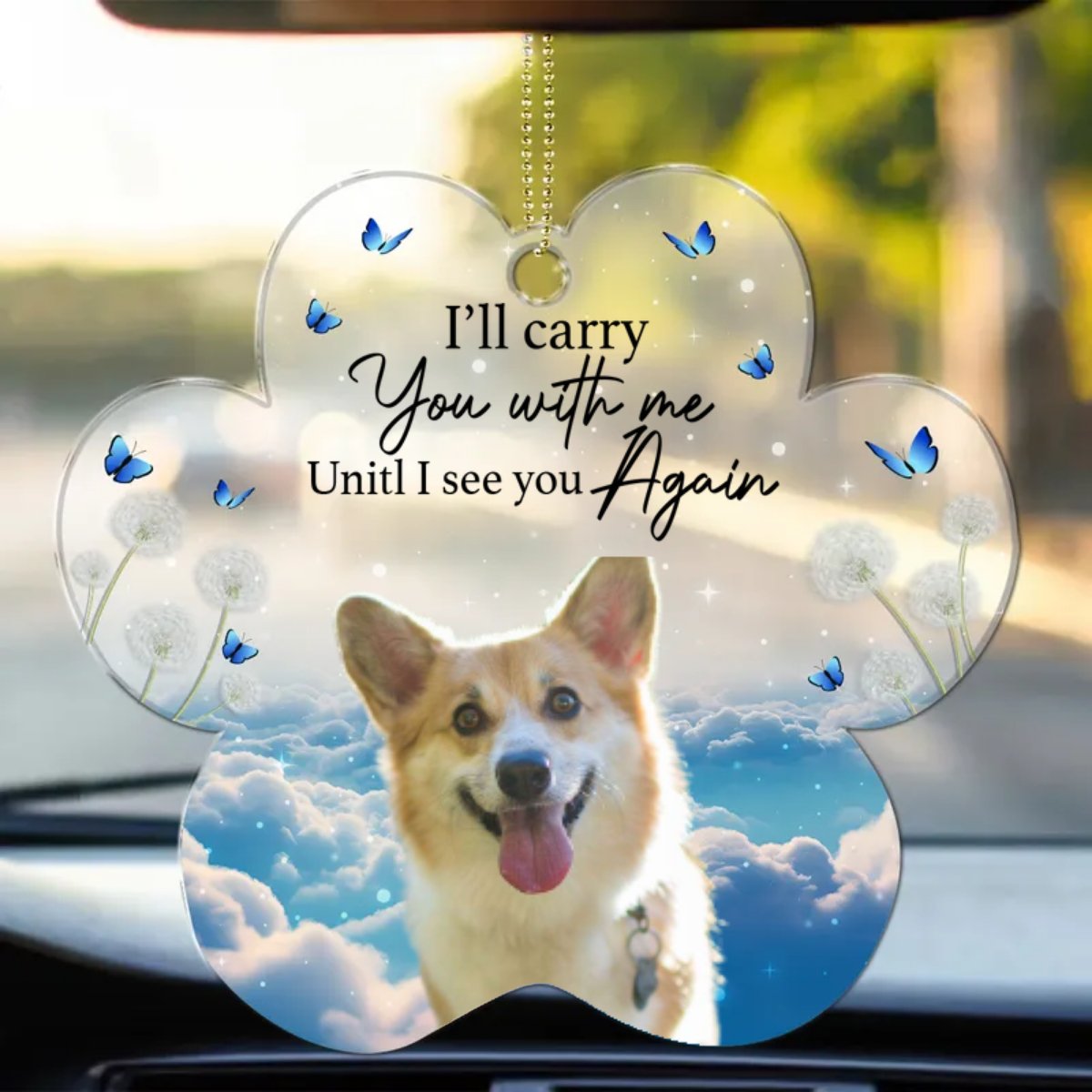 Pet Lovers - I'll Carry You With Me - Personalized Car Photo Ornament