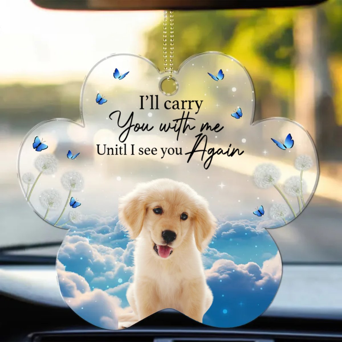 Pet Lovers - I'll Carry You With Me - Personalized Car Photo Ornament