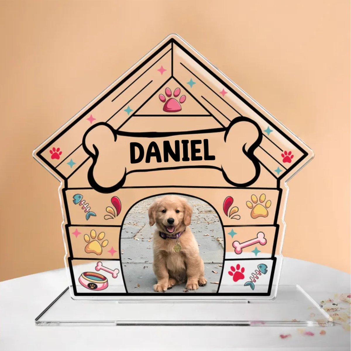 Pet Lovers - Pet Photo Dog House - Personalized Acrylic Plaque