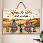 Pet Lovers - You And Me And The Dog Farm - Personalized Rectangle Wood Sign