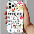 Mama Bear Floral Style - Birthday, Loving Gift For Mom, Mother, Grandma, Grandmother - 3D Inflated Effect Printed, Personalized Clear Phone Case