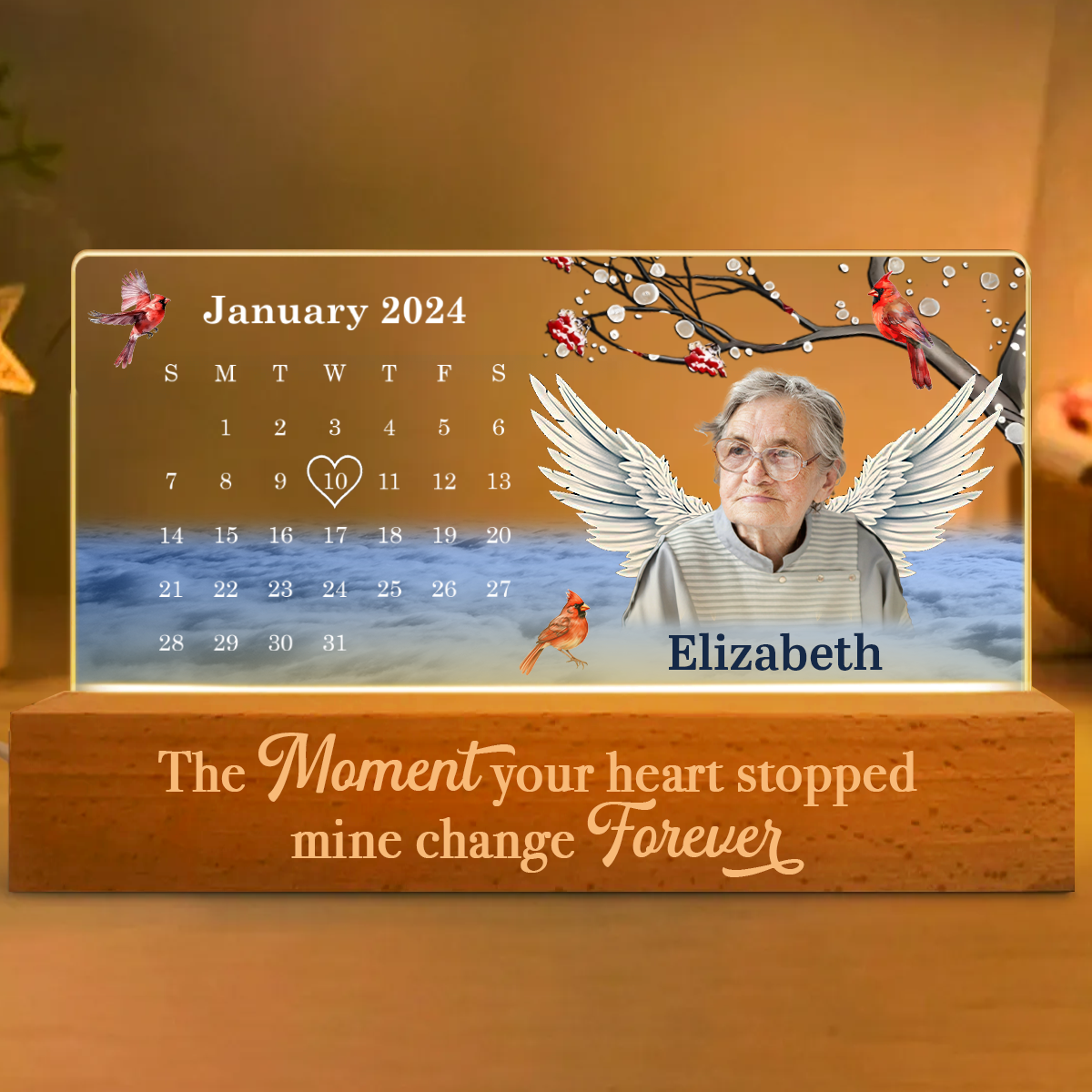 Custom Photo The Moment Your Heart Stopped - Personalized Rectangle LED Light