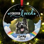 Individuelles Foto-Andenken für Haustiere „Forever Loved“ – Personalisiertes rundes Acryl-Ornament