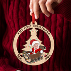 Custom Photo Baby's First Christmas Costumes - Personalized Wooden Cutout Ornamen