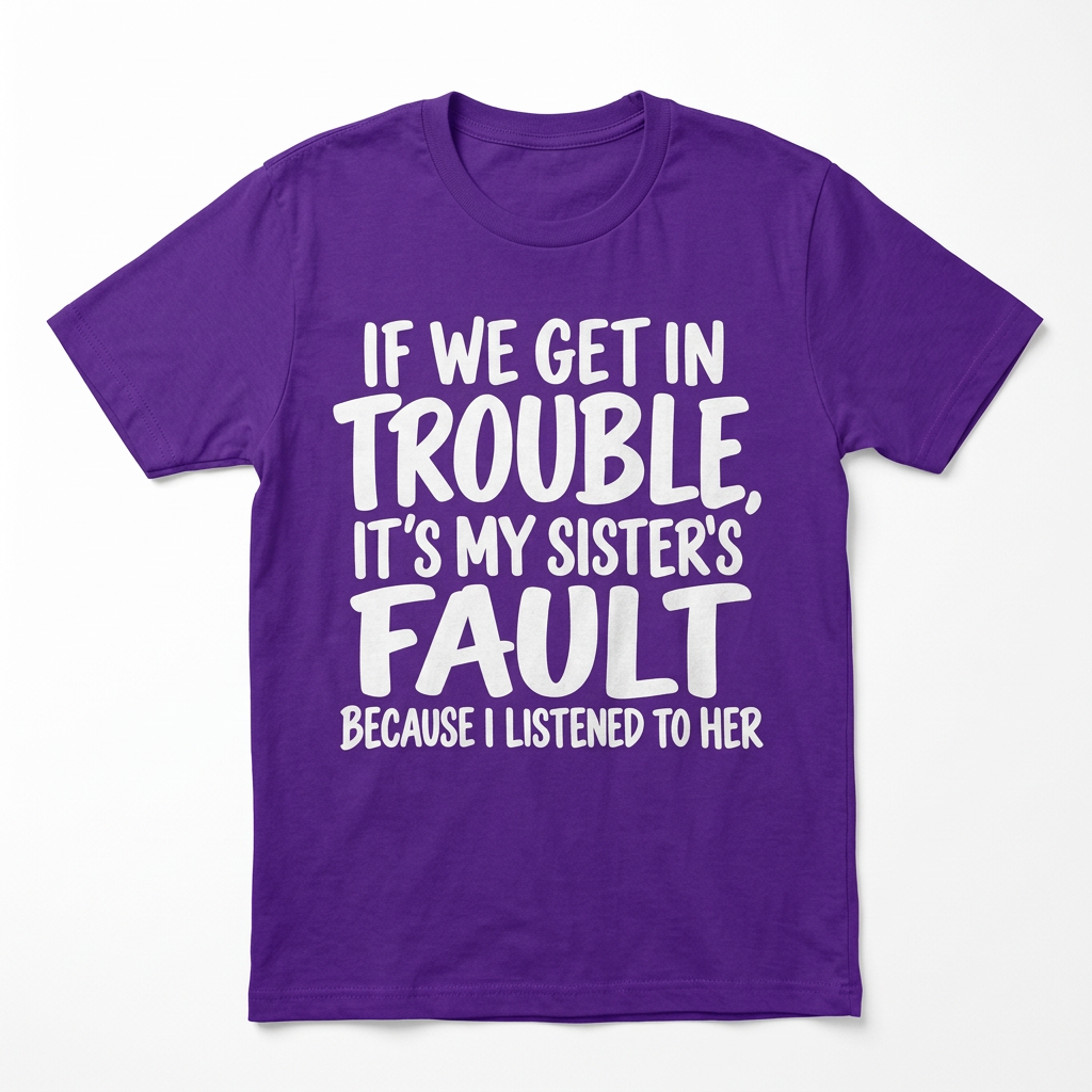 If We Get in Trouble It's My Sister's Fault Funny T-Shirt
