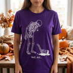 Funny Halloween Skeleton T-Shirt – "Well, Shit..." Pumpkin Spice Latte Tee
