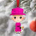 Queen Elizabeth II with Corgi - Christmas Ornament - QEL4