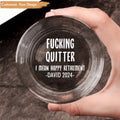 Retirement - Quitter Happy Retirement - Personalized Engraved Whiskey Glass